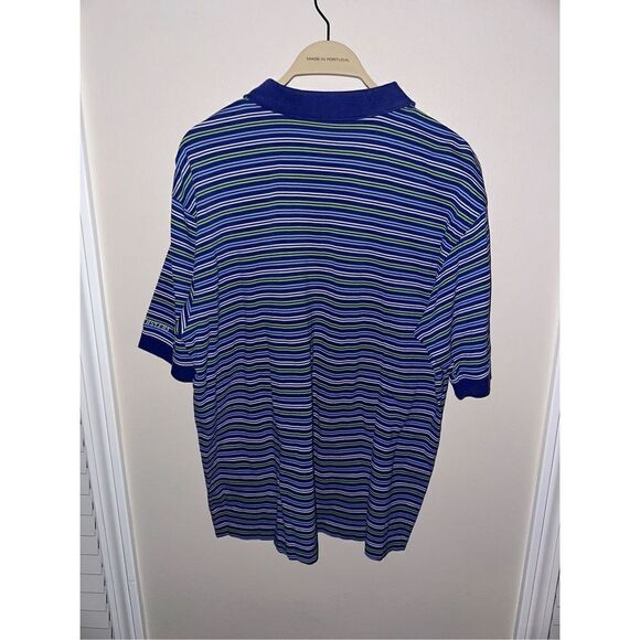 Masters Collection Men’s Collection Polo Striped Blue/ Green / White Polo Size L - Picture 5 of 5